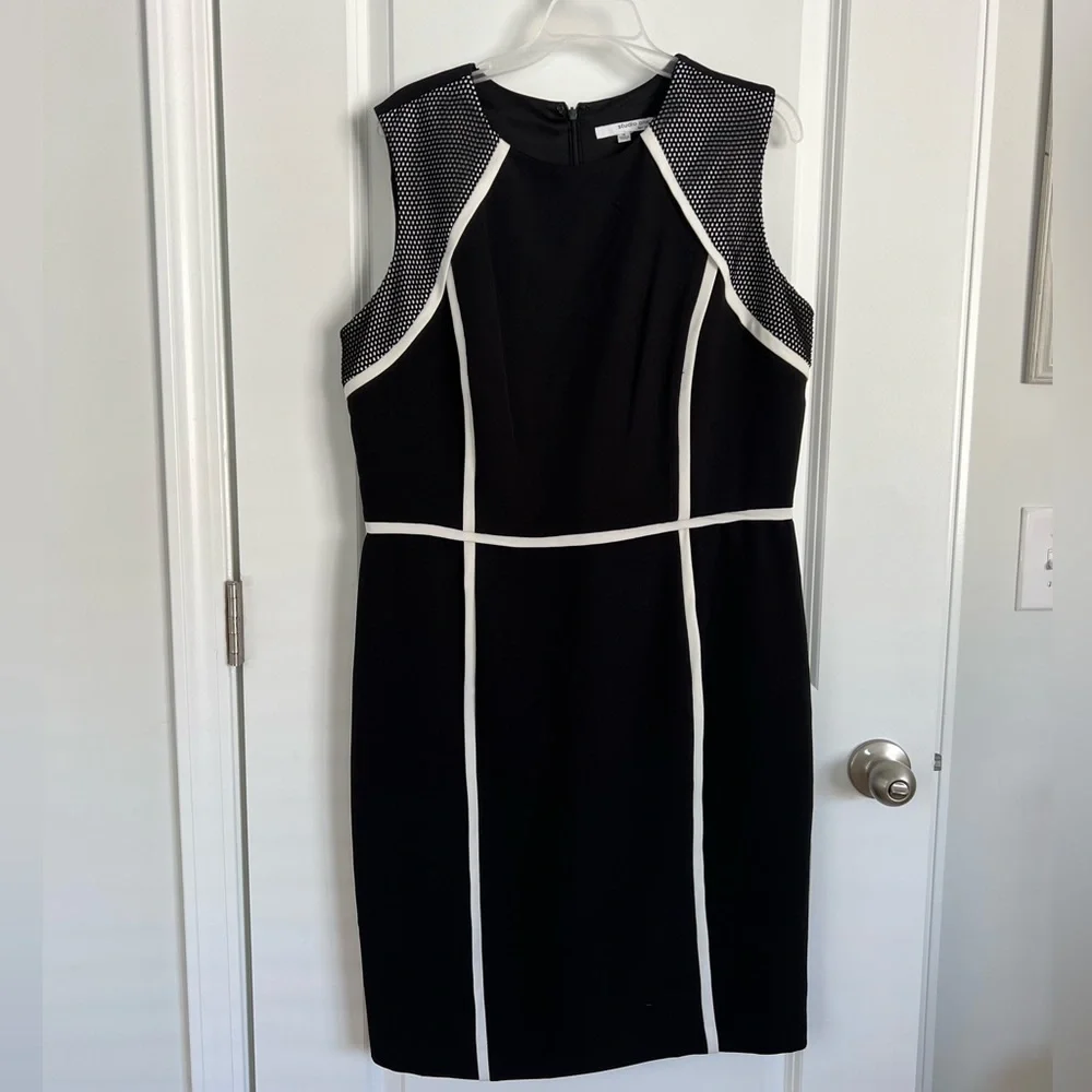 Studio One New York Black & White Dress Sz 16 Like New